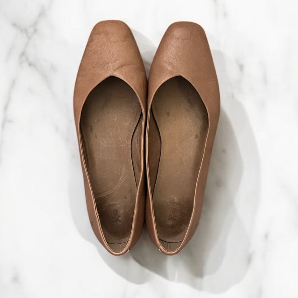 Frye Dana leather ballet flats brown size 9